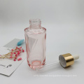 Luxury Clear Pink Empty Glass Serum Cosmetic Dropper Bottle Packaging 50Ml